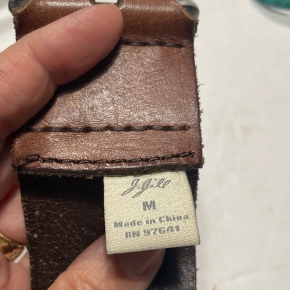 J Jill Brown Leather weaved Belt in size medium - Picture 2 of 5